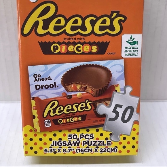 Reese's Pieces " Peanut Butter Chocolate Time " 50 piece mini puzzle - Picture 2 of 4